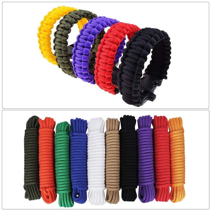 Yimaa 10 Pack Paracord 550 Assorted Colors Paracord Bracelet String Rope Outdoor Parachute Cord for DIY Manual Braiding, Lanyards, Keychain, Carabiner, Camping, 10 Colors 10 Feet - Image 5